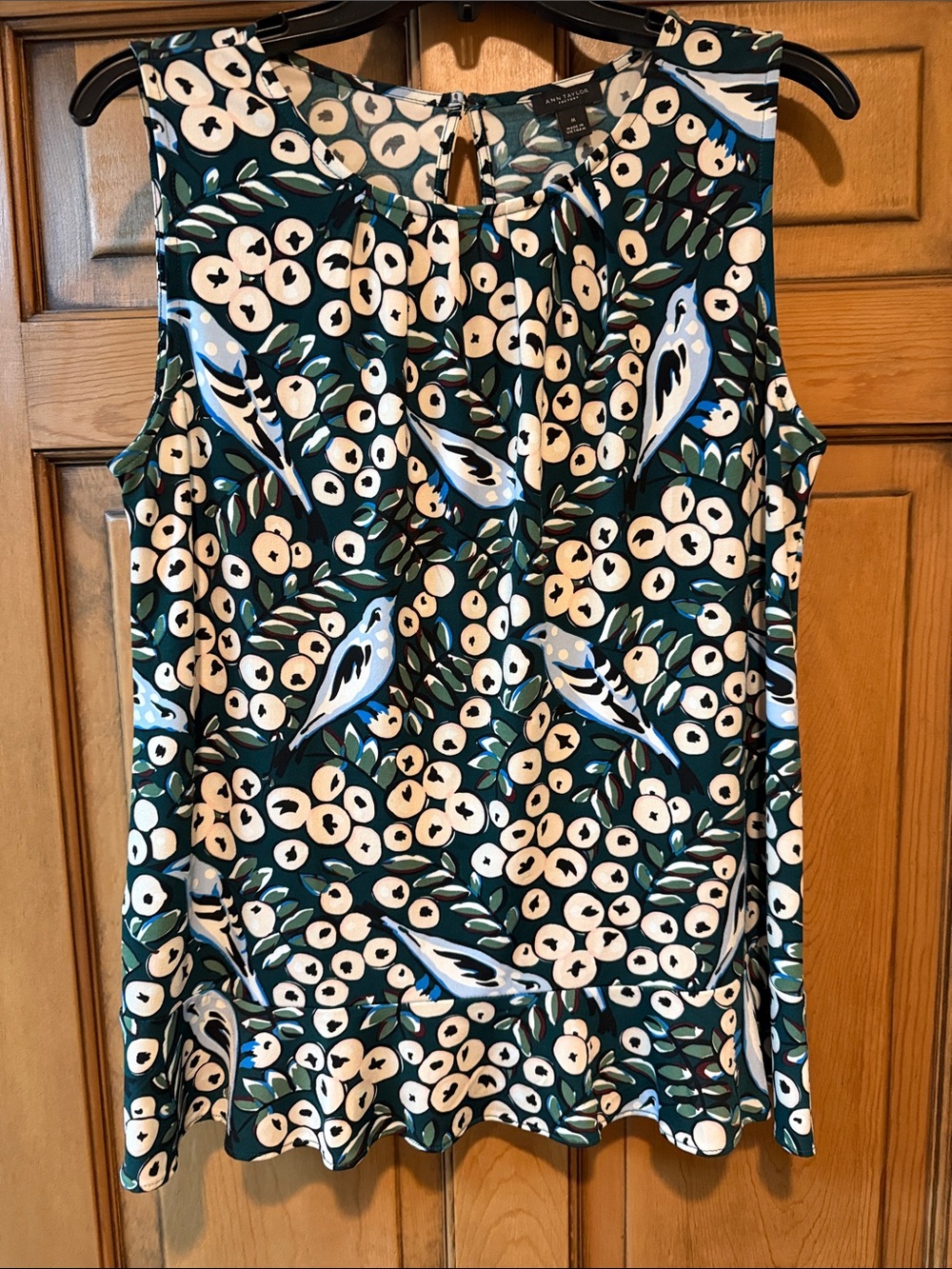 Ann Taylor Floral & Bird Sleeveless Top
